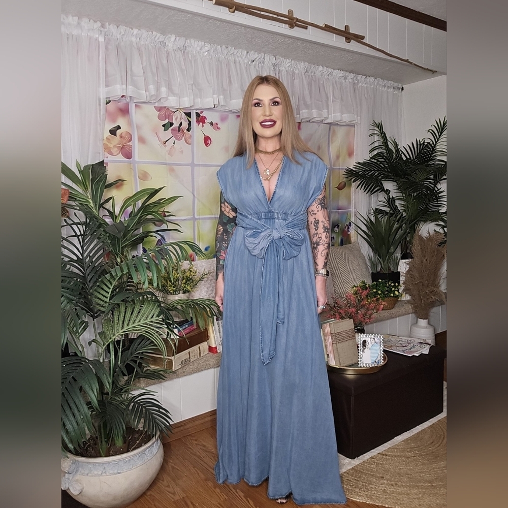 Sleeveless 100% Tencel Maxi Dress
